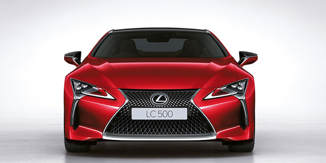 Front-View-Of-A-Red-Lexus-LC-500